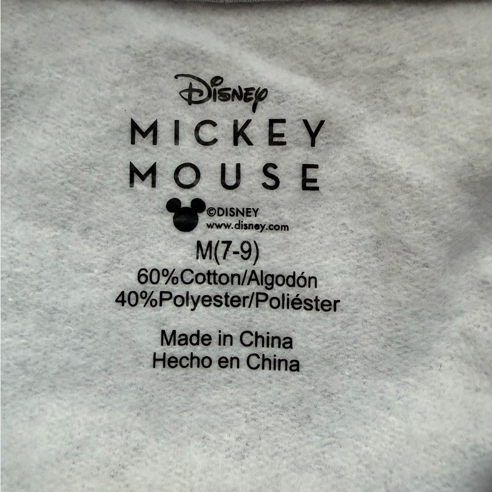 Disney Mickey and Friends Hoodie Juniors Medium 7-9 Heather Gray Sleeve Graphic - Picture 5 of 8